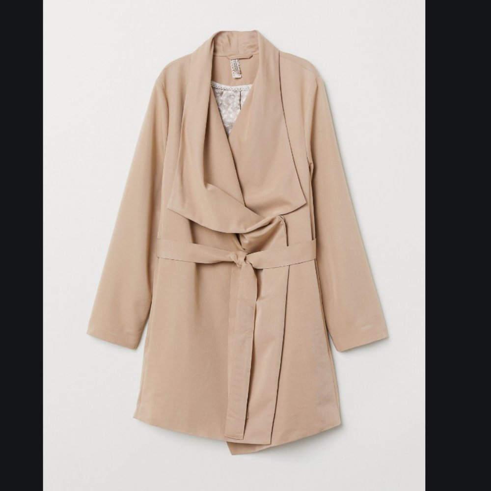 H&M Divided tan overcoat size US 10 NWT
